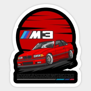 BMW M3 E36 Red Sticker